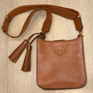 Tory Burch Leather Crossbody Bag with Tassels